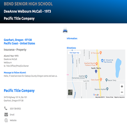 Sample Alumni Business Listing Alumni - Serives by Alumni